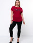 Casual Trendy Lipstick Kiss Printed Plus Size T-Shirt