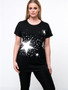 Charming Star Round Neck Plus Size T-Shirt