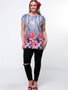 Casual Excellent Floral Printed Round Neck Plus Size T-Shirt