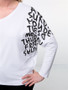 Casual Trendy V-Neck Letters Batwing Sleeve Plus Size T-Shirt