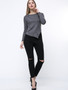 Casual Round Neck Asymmetric Hem Plain Plus Size T-Shirt