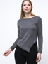 Casual Round Neck Asymmetric Hem Plain Plus Size T-Shirt