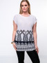 Casual Glamorous Printed Round Neck Plus Size T-Shirt