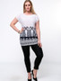 Casual Glamorous Printed Round Neck Plus Size T-Shirt