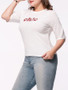 Casual Half Sleeve Simple Designed Letters Printed Plus Size T-Shirt