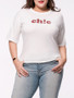 Casual Half Sleeve Simple Designed Letters Printed Plus Size T-Shirt