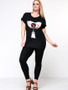 Casual Nifty Cartoon Printed Round Neck Plus Size T-Shirt