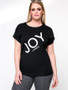 Casual Trendy Letters Printed Plus Size T-Shirt