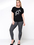 Casual Trendy Letters Printed Plus Size T-Shirt