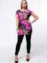 Casual Leopard Printed Round Neck Dramatic Plus Size T-Shirt