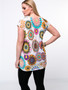 Casual Special Colorful Printed Round Neck Plus Size T-Shirt