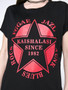 Casual Star Letters Printed Round Neck Plus Size T-Shirt