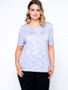 Casual Round Neck Back Hole Designed Plus Size T-Shirt