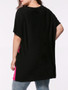 Casual Oversized Color Block Striped Plus Size T-Shirt