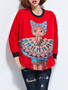 Casual Unique Cartoon Batwing Sleeve Plus Size T-Shirt