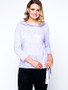 Casual Cowl Neck Tie Plus Size T-Shirt