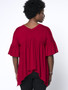 Casual Plain Bell Sleeve V-Neck Delightful Asymmetric Hem Plus Size T-Shirt
