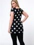 Casual Round Neck Polka Dot Plus Size T-Shirt