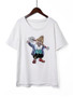 Casual Glitter Cartoon Round Neck Plus Size T-Shirt