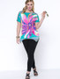 Casual Fabulous Asymmetric Hem Printed Round Neck Plus Size T-Shirt