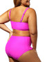 Casual Spaghetti Strap Zips Plain Plus Size Swimwear