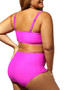 Casual Spaghetti Strap Zips Plain Plus Size Swimwear