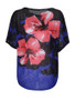 Casual Loose Color Block Floral Plus Size T-Shirt