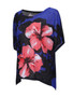 Casual Loose Color Block Floral Plus Size T-Shirt