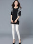 Casual Round Neck Simple Striped Plus Size T-Shirt