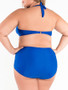 Casual Simple Halter Plain Plus Size Swimwear