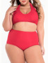 Casual Simple Halter Plain Plus Size Swimwear