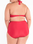 Casual Simple Halter Plain Plus Size Swimwear