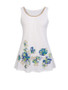 Casual Beading Floral Printed Round Neck Sleeveless Plus Size T-Shirt