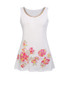 Casual Beading Floral Printed Round Neck Sleeveless Plus Size T-Shirt