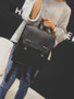 Solid Color Retro Flap Backpack Bag