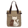 Casual Women Casual Cute Cat  Large Capacity Canvas Handbag Shoulder Bag Totes