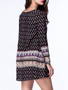 Casual Tribal Printed Round Neck Casual Plus Size Shift Dress