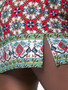 Casual Tribal Printed Tassel Mini Plus Size Shift Dress