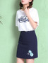 Casual Lovely Embroidery A-Line Mini Skirt