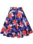 Casual Feminine Floral Printed Flared Midi Skirt