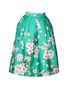 Casual Attractive Floral Printed Flared Midi Skirt