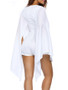 Casual Cape Sleeve Deep V-Neck Double Breasted Plain Romper