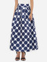 Casual Dacron Polka Dot Printed Maxi-skirt