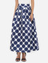 Casual Dacron Polka Dot Printed Maxi-skirt