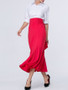 Casual Bowknot Plain Mermaid Charming Maxi Skirt