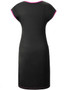 Casual Modern Designed Color Block Sequin Round Neck Bodycon Dress