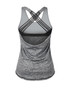 Casual X-Back Workout Round Neck Sleeveless T-Shirt