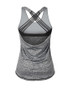 Casual X-Back Workout Round Neck Sleeveless T-Shirt