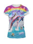 Casual Round Neck Colorful Scenery Printed Short Sleeve T-Shirt