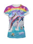 Casual Round Neck Colorful Scenery Printed Short Sleeve T-Shirt